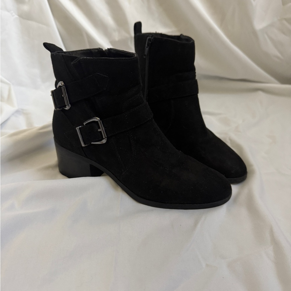 Black Ankle Boots with Buckle Detail